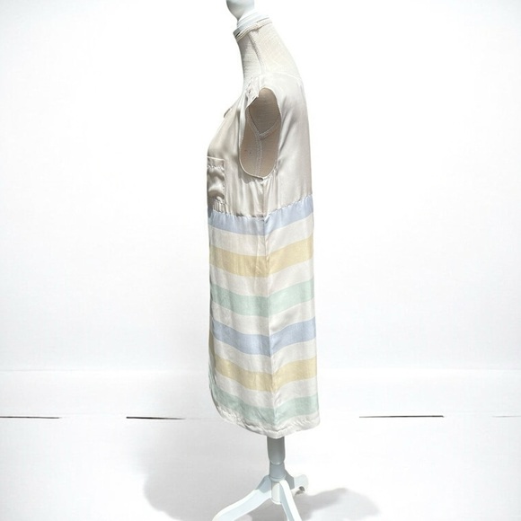 🌻Anthopologie O'dille Silk Colorblock Shirt Shift Dress | Size 8 - Picture 5 of 8